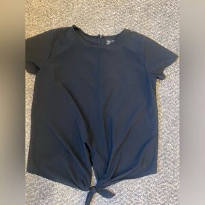 Albion Fit Women’s Shirt Black Tie-Front Casual